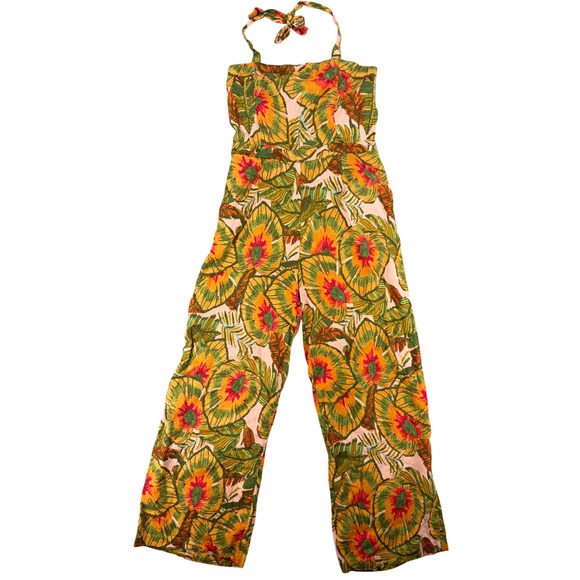 Cynthia Rowley Pants - Tropical Floral Halter Wide Leg Jumpsuit Tropical Resort Boho Summer Vacation